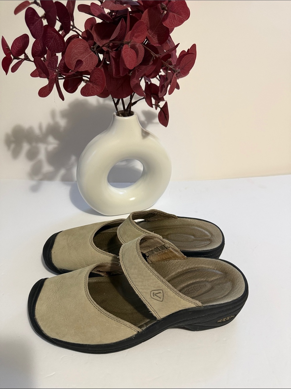 Comfort Slip-On Clog Sandals in Tan
